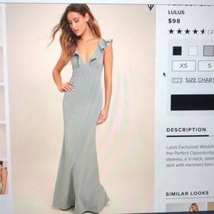 Lulu grey maxi flutter sleeve dress